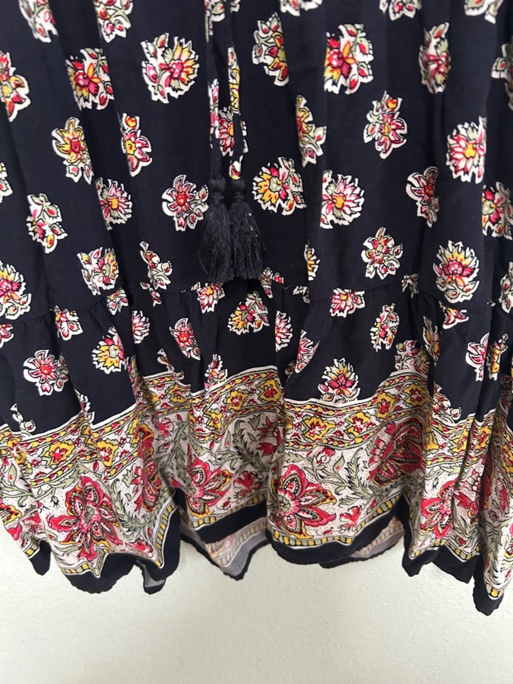 Ann Taylor LOFT Navy Floral V-Neck Midi Dress - Picture 4 of 5